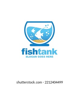 Fish tank logo design vector