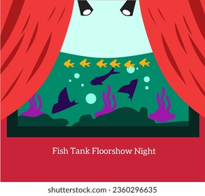 Fish Tank show containing large fish on a red background to commemorate Fish Tank Floorshow Night on September 28