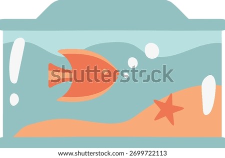 fish tank with starfish and fish