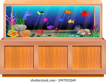 fish in the tank vector design