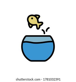 Fish tank, water icon. Simple color with outline vector elements of aqua icons for ui and ux, website or mobile application