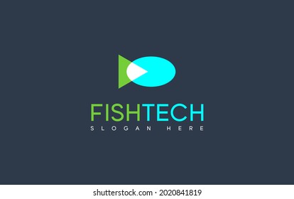 Fish Tech logo icon design template vector elements for your company brand.