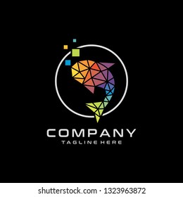 fish technology media digital logo vector icon ilustration
