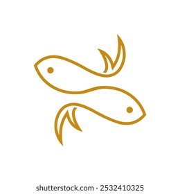 Fish template for design. Icon of seafood restaurant logo symbol vector illustration design