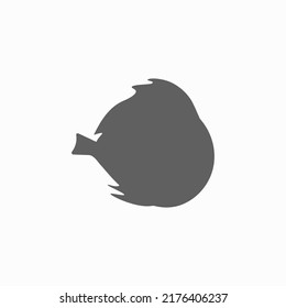 Fish template, silhouette of a floating tropical fish in gray solid color, for creating a logo, menu, cutting