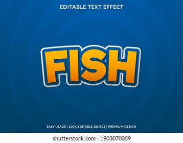 Fish Text Effect Template With Bold Style Use For Business Brand And Logo