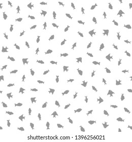 Fish themed freehand drawings seamless pattern. Hand drawn fish elements doodles design for wallpapers, wrapping, backgrounds. Vector illustration.