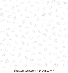 Fish themed freehand drawings seamless pattern. Hand drawn fish elements doodles design for wallpapers, wrapping, backgrounds. Vector illustration.