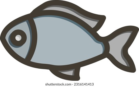 Fish Thick Line Filled Colors For Personal And Commercial Use.
