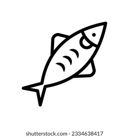 Fish - Thin line icon - Food Icon - EDITABLE STROKE - EPS Vector