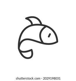 Fish thin line icon. Symbol in trendy outline style. Premium design for web and apps. Perfect for UI. 