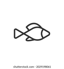 Icono de línea delgada de pescado. Símbolo con estilo de contorno de moda. Diseño premium para web y aplicaciones. Perfecto para la interfaz de usuario. 