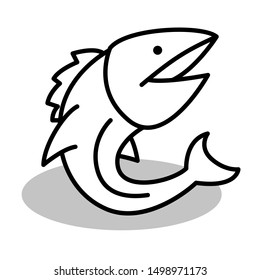 fish thin line vector icon