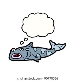 caricatura de peces con burbuja de pensamiento