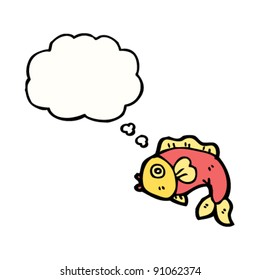 caricatura de peces con burbuja de pensamiento