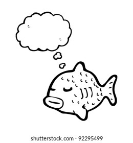 fish with thought bubble cartoon
