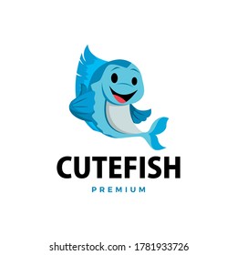 fish thumb up mascot character logo vector icon illustration