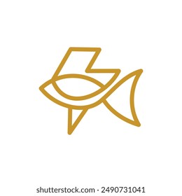 Fish Thunder Line Moderne einfache kreative Logo-Design-Vorlage