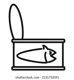 Fish tin can dog food icon outline vector. Pet food. Dry snack