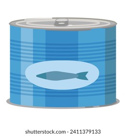 Fish tin can icon cartoon vector. Pack label canned. Tomato steel