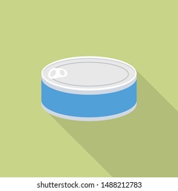Fish tin can icon. Flat illustration of fish tin can vector icon for web design