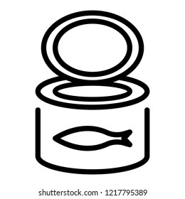 Fish tin can icon. Outline illustration of fish tin can vector icon for web design isolated on white background