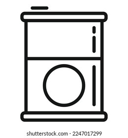 Fish tin can icon outline vector. Bag feed. Snack full
