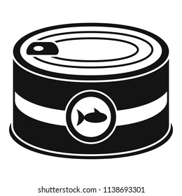 Fish tin can icon. Simple illustration of fish tin can vector icon for web design isolated on white background