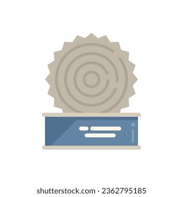 Fish tin can waste icon flat vector. Recycle metal. Metal container isolated