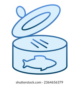 Fish tin flat icon. Sardines can blue icons in trendy flat style. Seafood gradient style design, designed for web and app. Eps 10