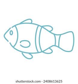 fish for a toddlers coloring book illustration