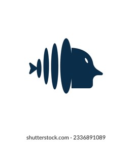 fish tone music logo vector design.