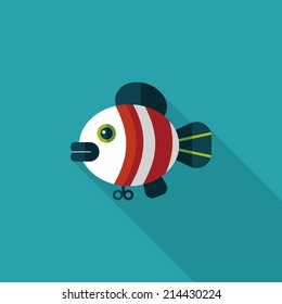 fish toy flat icon with long shadow,eps 10