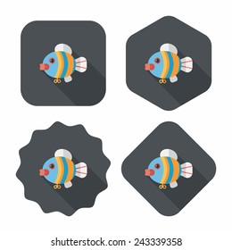 fish toy flat icon with long shadow,eps 10