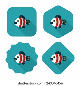fish toy flat icon with long shadow,eps 10