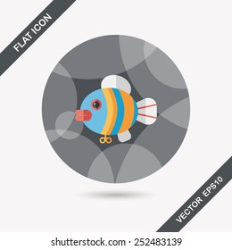 fish toy flat icon with long shadow,eps 10