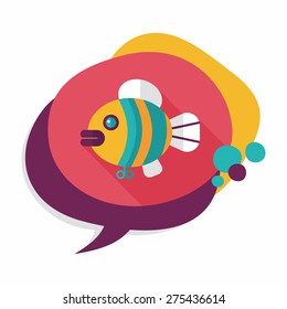 fish toy flat icon with long shadow,eps 10