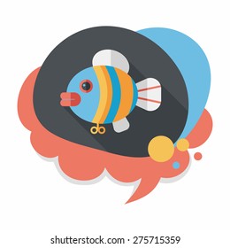 fish toy flat icon with long shadow,eps 10