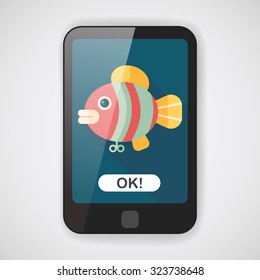 fish toy flat icon with long shadow,eps 10