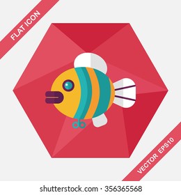 fish toy flat icon with long shadow,eps 10