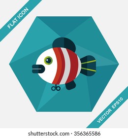 fish toy flat icon with long shadow,eps 10