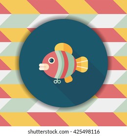 fish toy flat icon with long shadow,eps 10