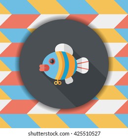 fish toy flat icon with long shadow,eps 10