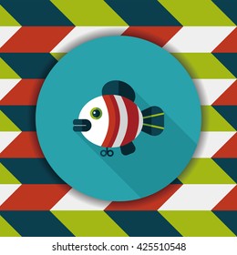 fish toy flat icon with long shadow,eps 10