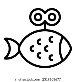 Fish toy icon outline vector. Pet store. Animal accessory