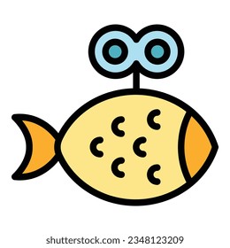 Fish toy icon outline vector. Pet store. Animal accessory color flat
