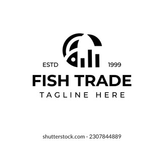 Fish trade logo design with modern concept