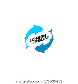 icono del logotipo de comercio de pescado