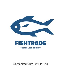 Fish trade - vector logo template concept. Design element.