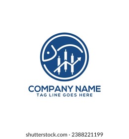Plantilla de diseño del logotipo del vector del comercio de pescado - diseño editable